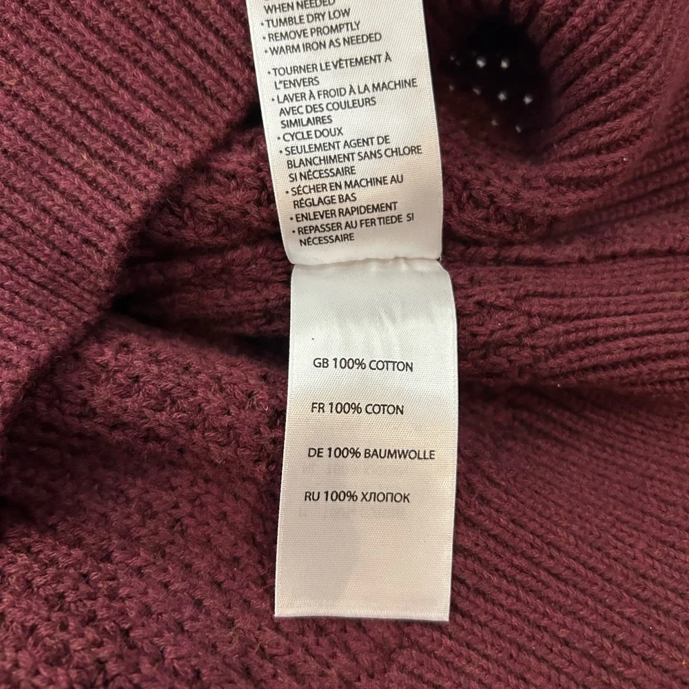 OAK HILL‎ Men's Cotton Waffle Sweater Burgundy 3XL